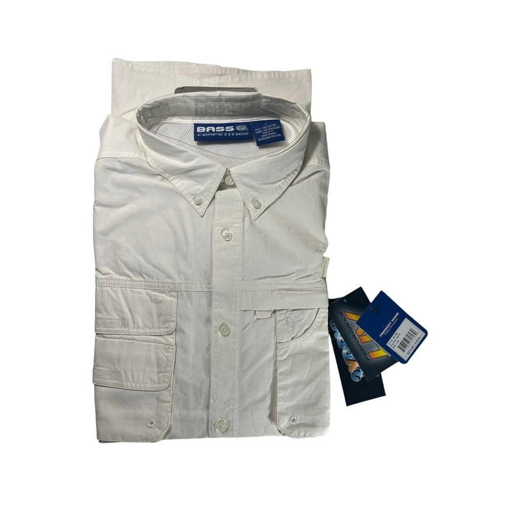 Bass Competition 3XDRY Men's L Fishing Shirt Vented Short Sleeve Multi Pocket